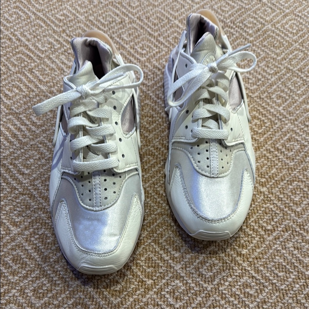 Nike White and Silver Athletic Shoes